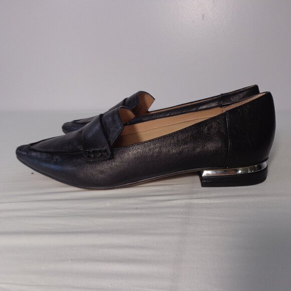 Franco Sarto SANSA Black Leather Pointed-toe Loafers Women's Shoes Size‎ 8.5M - Picture 1 of 7